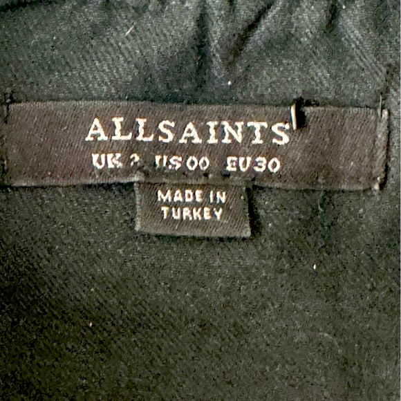 ALLSAINTS Hazel Coated Shirt BlackWestern Style Pockets Snap Buttons Size00 $185 - Picture 4 of 6